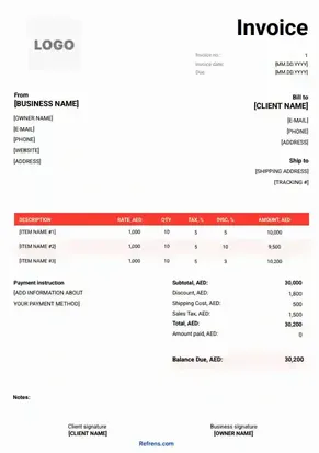 Cleaning company invoice template