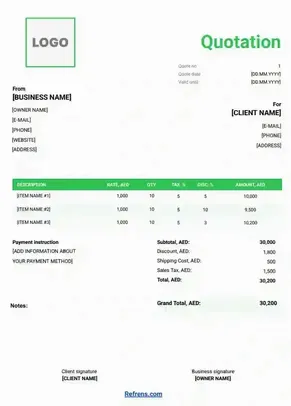 Quotation Template for Construction