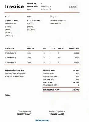 Professional invoice template
