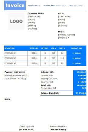 FREE Social Media Invoice Templates (Word, Excel, PDF)