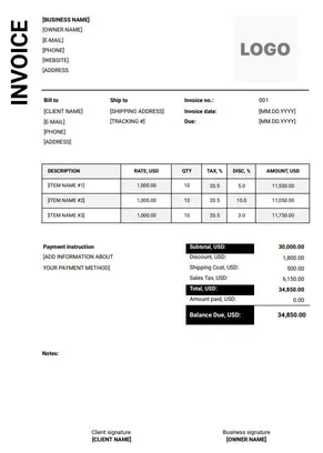 Tax Invoice Template