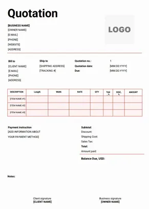  Interior Design Quotation Format