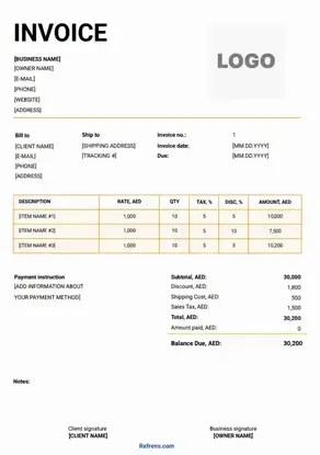 Construction Company Invoice Template