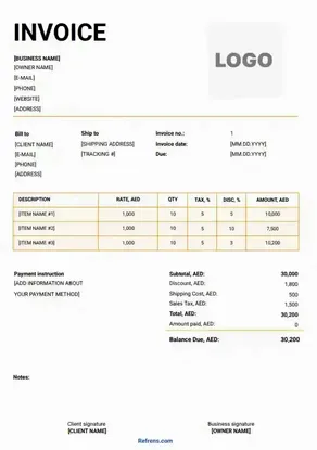 Simple invoice template