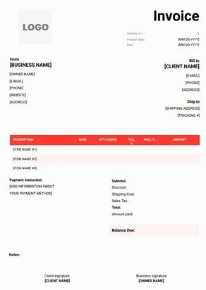 Freelance Invoice