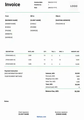 Invoice template word