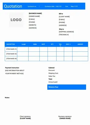 Interior Quotation Template