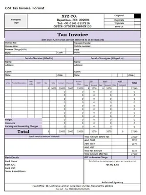 Tally Invoice Template