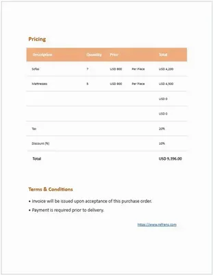 Purchase Order Template Word