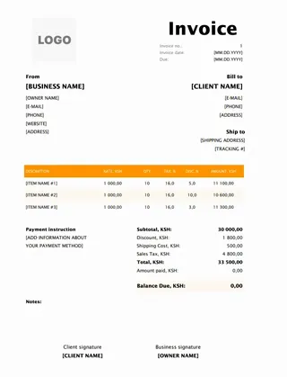 Invoice Template Excel 3