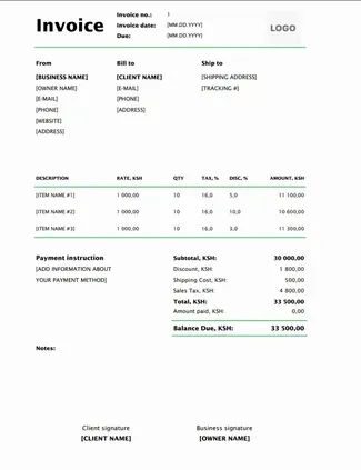 Invoice Template Excel 4