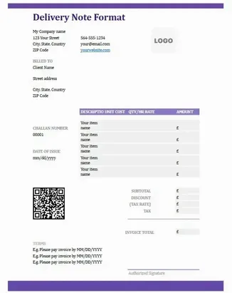 Delivery Note Template