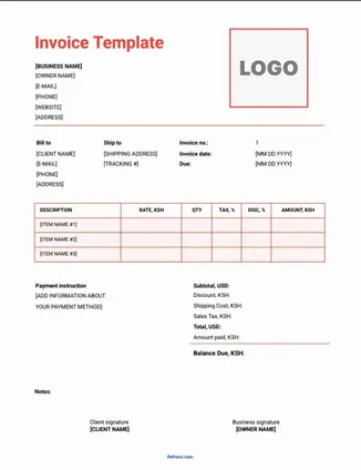 Invoice Template Word 1