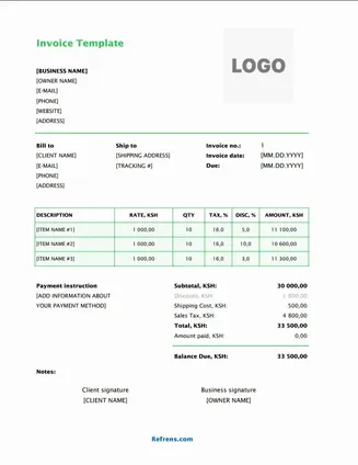 Invoice Template Excel 1
