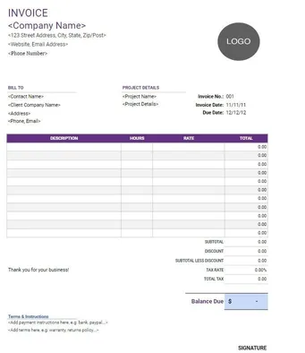 Consulting Invoice Template