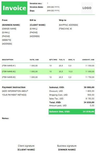 FREE Social Media Invoice Templates (Word, Excel, PDF)