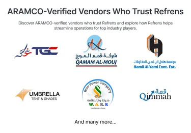 Saudi ARAMCO-verified Vendors Who Trust Refrens