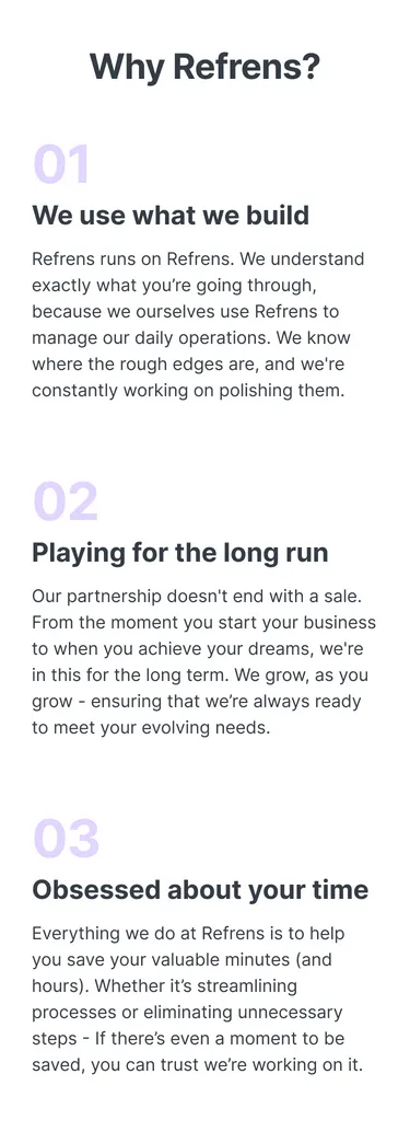 Why Choose Refrens Business Solution