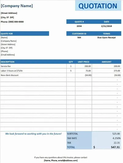 Free Quotation Templates in Word, Excel, PDF | Quote Format