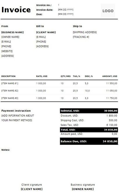 FREE Plumbing Invoice Templates (Word, Excel, PDF)