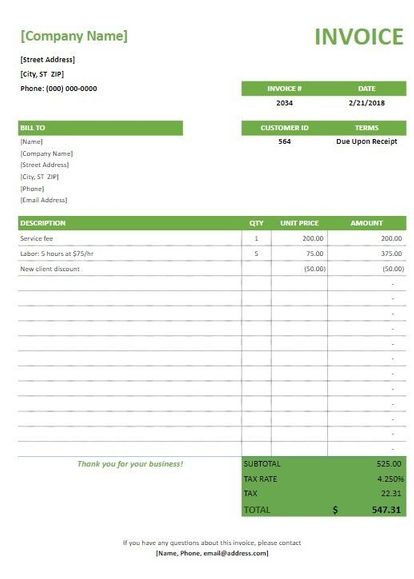 FREE Blank Invoice Templates (Word, Excel, PDF)