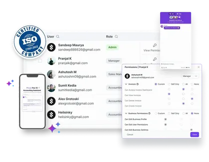 Trusted GST Billing and Invoicing Software with AI, Support, Customized Permission and Cloud Based with ISO Certification