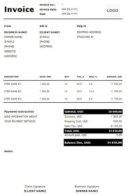 Free Law Firm Invoice Templates Word Excel Pdf 0315