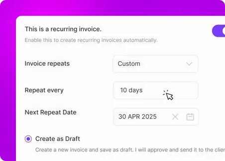 Choose your schedule - Invoicing Software with Recurring Billing