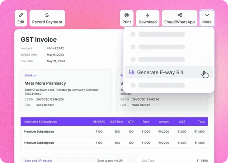 Online GST Billing Software - Generate e-Way Bill
