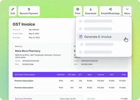 Online GST Billing Software - Generate e-Invoice