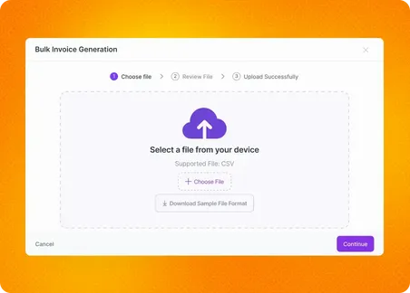 Bulk Invoice Generation through CSV File