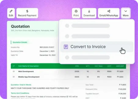 Create Quotes and Invoices on Refrens