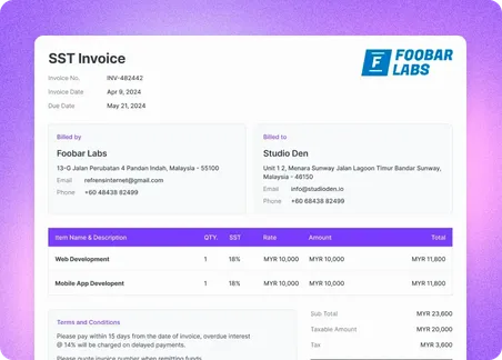 Accounting Software for Malaysia - SST invoicing