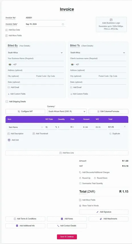 Create Invoice Using Invoice Generator