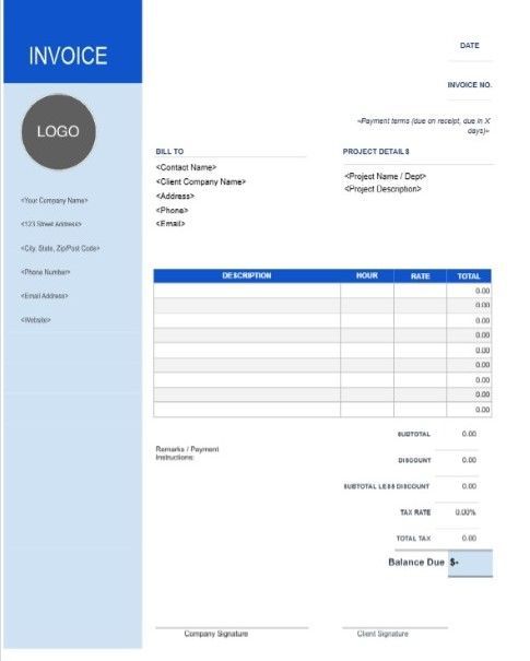 FREE Photography Invoice Templates (Excel, Word, PDF)