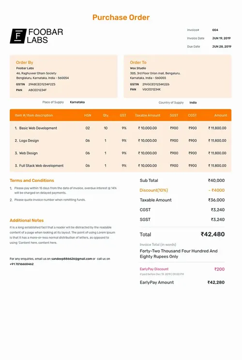 Purchase Order Template