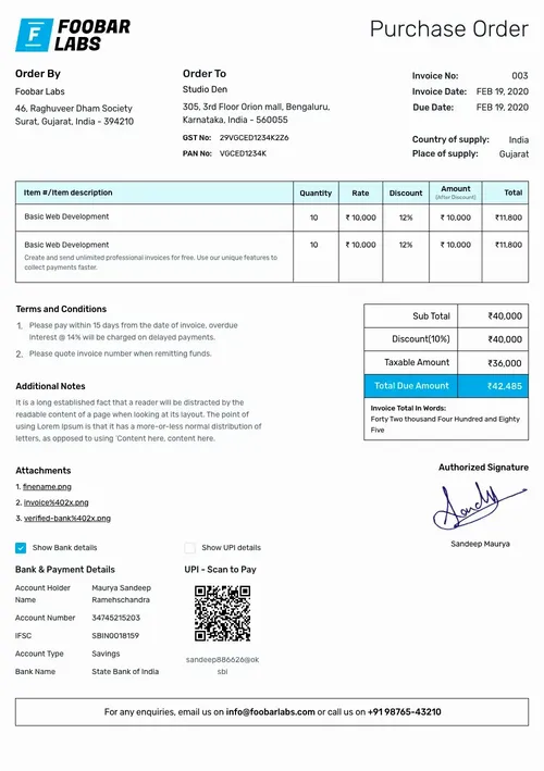 Purchase Order Template