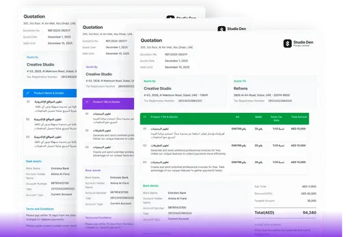Create professional quotations using Refrens free quotation templates