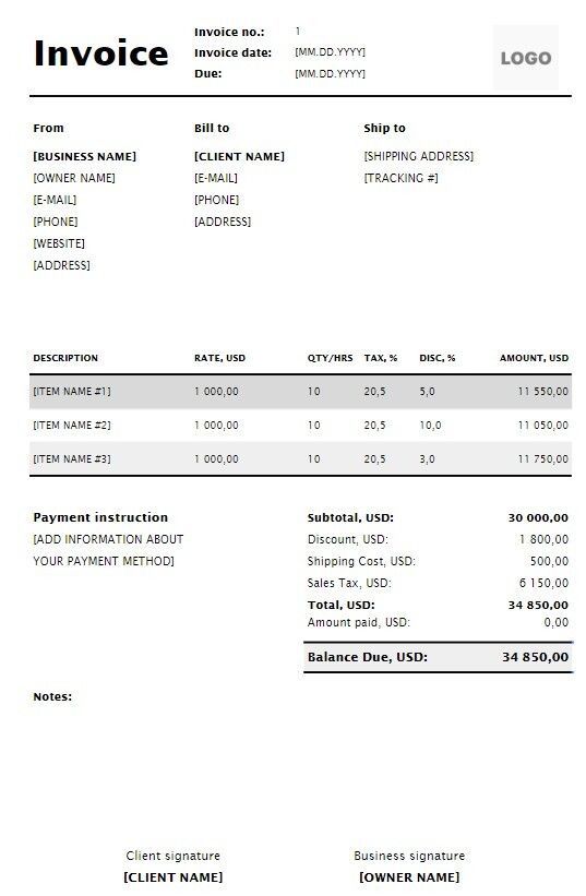 Free Consulting Invoice Templates (Word, Excel, PDF)