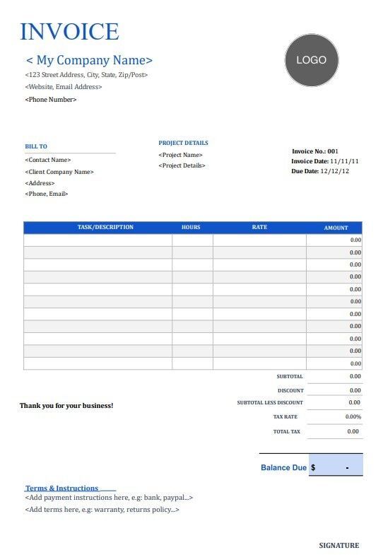 Free Consulting Invoice Templates (Word, Excel, PDF)