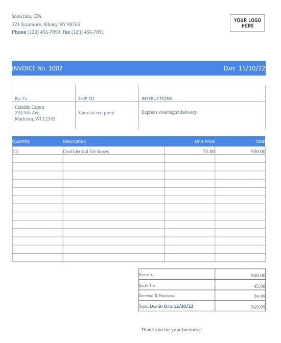 FREE Blank Invoice Templates (Word, Excel, PDF)