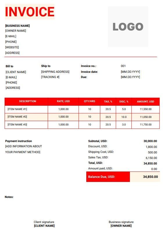 Free Digital Marketing Invoice Templates (Excel, Word, PDF)