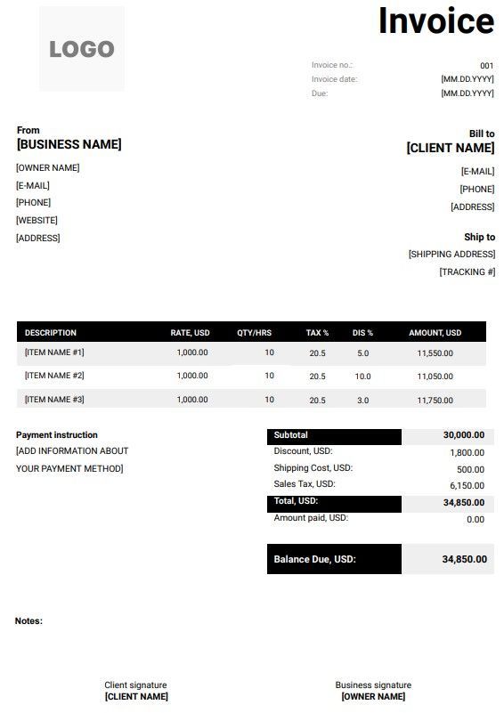 Free Digital Marketing Invoice Templates (Excel, Word, PDF)