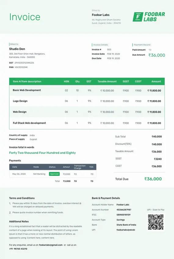 Invoice Generator Template