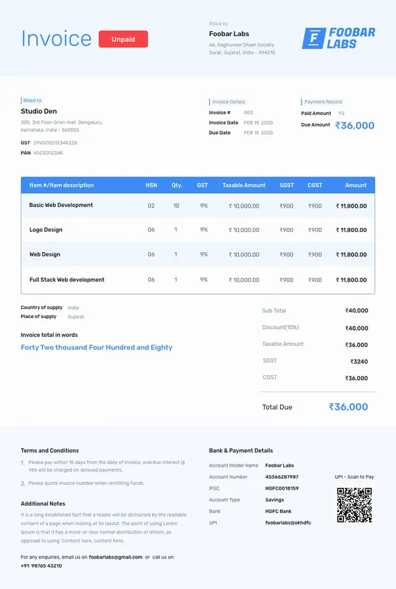 Invoice Generator Template