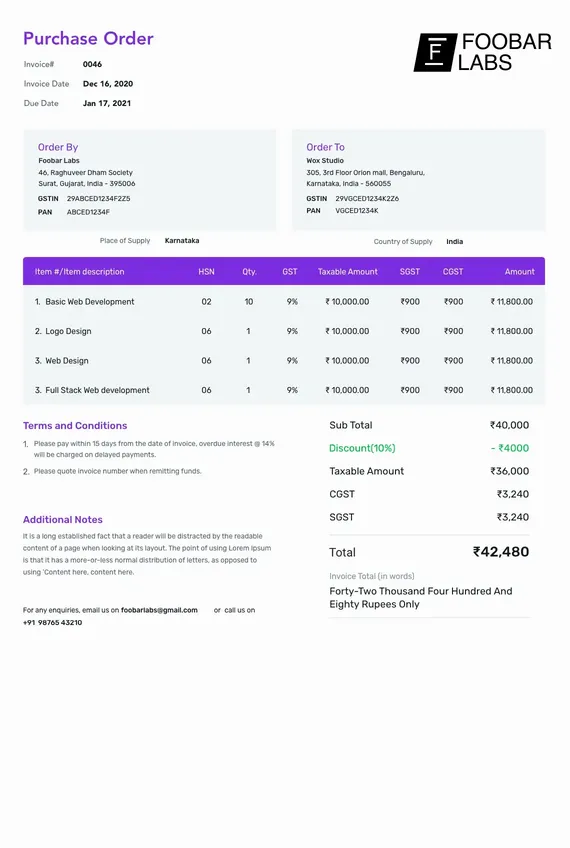 Purchase Order Template v1