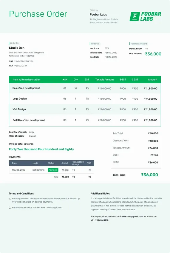 Purchase Order Template v2