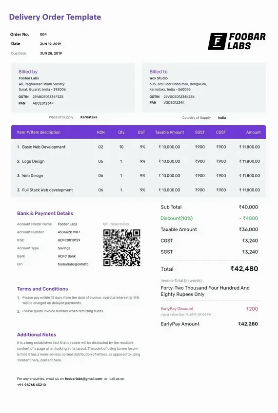 Delivery Order Template Malaysia