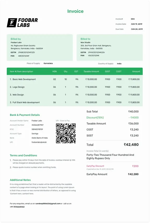 Proforma Invoice Templates v5