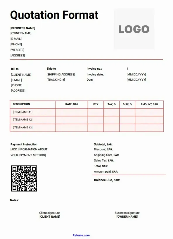 Quotation Format